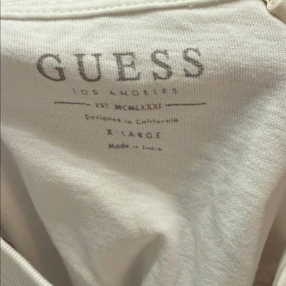 GUESS White Tee with Red Triangle Logo - Picture 2 of 2